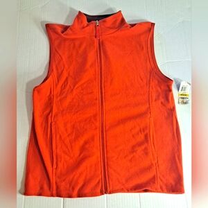 Club Room Red Fleece Vest full zip Medium pockets